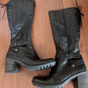 IMAC Italian luxury leather lace up comfort traction rubber sole boots size 36